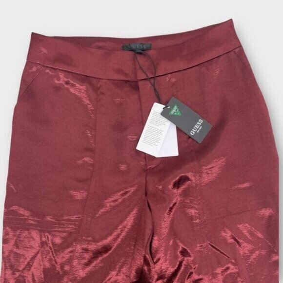 NWT GUESS Satin Cargo Pants - Picture 4 of 11